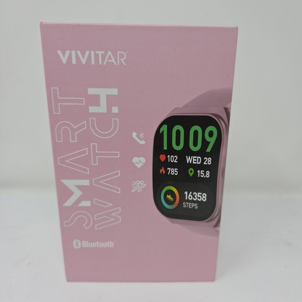 Vivitar Smart Watch SMRTW50 Pink Bluetooth Calling Waterproof Activity Tracker
